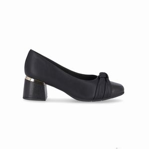 Sapato Estela Salto Médio Preto