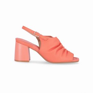 Sandália Slingback Flavia Salto Alto Coral