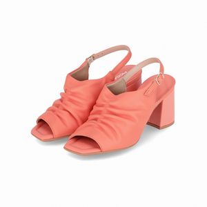 Sandália Slingback Flavia Salto Alto Coral