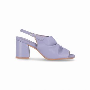 Sandália Slingback Flavia Salto Alto Quartzo Azul