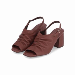 Sandália Slingback Flavia Salto Alto Pinhao