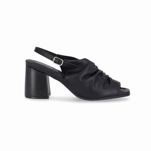 Sandália Slingback Flavia Salto Alto Preto