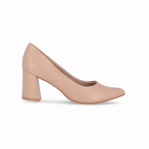 Scarpin Luiza Salto Alto Nude Claro