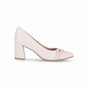Scarpin Luiza Salto Alto Off White