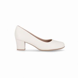 Scarpin Laura Salto Médio Off White