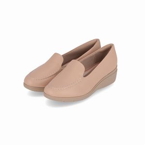 PICCADILLY MAXI - Sapato Loafer Beth Anabela Nude Claro