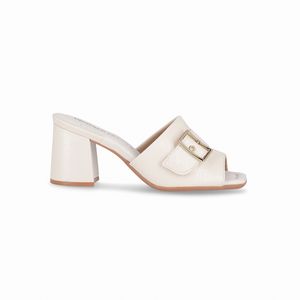Tamanco Flavia Salto Alto Off White