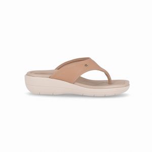 Chinelo Fascite Anabela Nude Claro