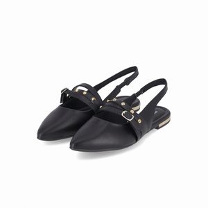 Sapatilha Slingback Ana Salto Baixo Preto