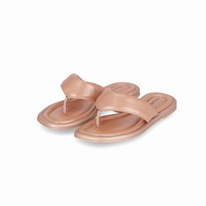 Chinelo Rasteirinha Manoele Ouro Rosado