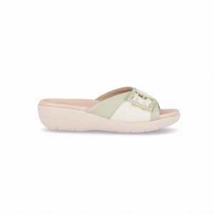 Tamanco Fascite Anabela Off White com Erva Doce