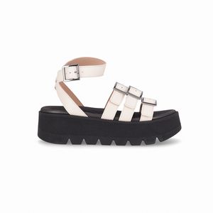 Sandália Cati Anabela Alto Off White