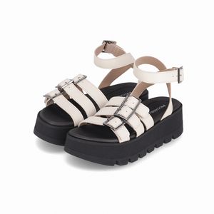 Sandália Cati Anabela Alto Off White