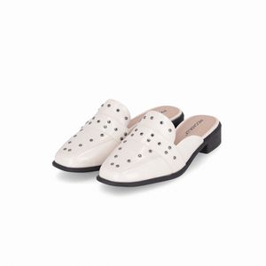 Mule Giovanna Salto Baixo Off White