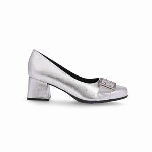 PICCADILLY MAXI - Sapato Estela Salto Médio Prata