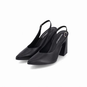 Sapato Slingback Silvana Salto Alto Preto