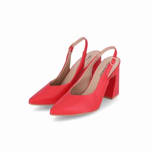 Sapato Slingback Silvana Salto Alto Vermelho