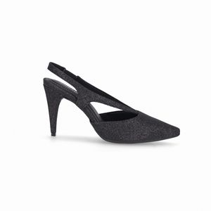 Sapato Slingback Silvana Salto Alto Preto Absoluto