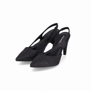Sapato Slingback Silvana Salto Alto Preto Absoluto