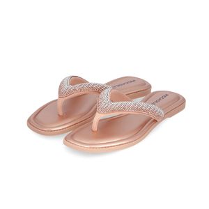 Chinelo Rasteirinha Gabi Ouro Rosado