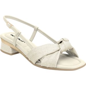 Sandália Slingback Lucia Natural com Off White