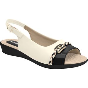 Slingback Camila Off White com Preto