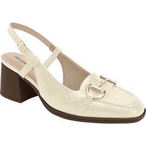 Sapato Slingback Cassiana Salto Médio Off White