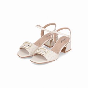 Sandália Renee Salto Médio Off White