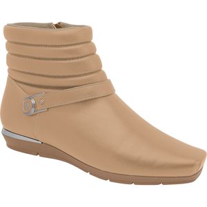 PICCADILLY MAXI - Bota Fernanda Cano Curto Salto Baixo Nude Claro