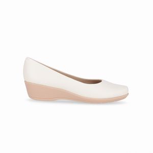 Sapato Ivone Anabela Médio Off White