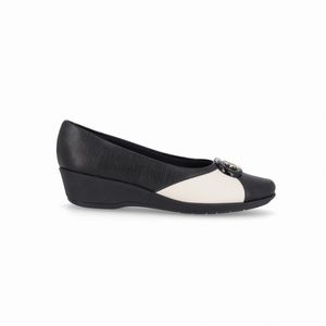 Sapato Ivone Anabela Médio Preto