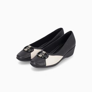 Sapato Ivone Anabela Médio Preto