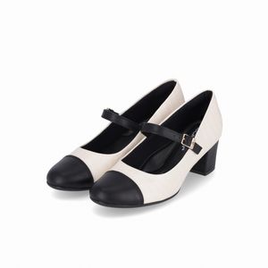 Sapato Boneca Laura Salto Médio Off White