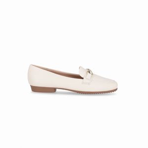 Loafer Raquel Salto Baixo Off White