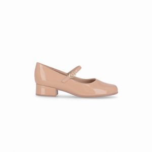 Sapato Boneca Jaqueline Salto Baixo Nude Claro