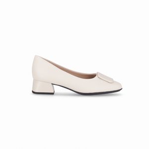 Scarpin Tati Salto Médio Off White