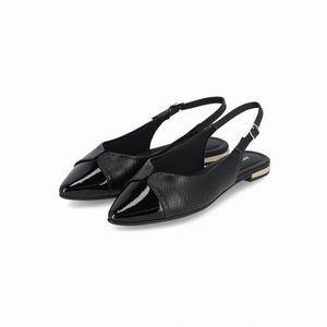 Slingback Ana Salto Baixo Preto