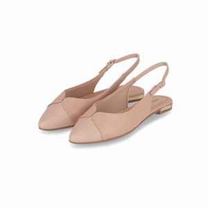 Slingback Ana Salto Baixo Nude Claro
