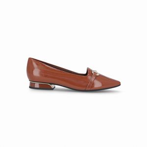 PICCADILLY MAXI - Sapato Silvia Salto Baixo Conhaque
