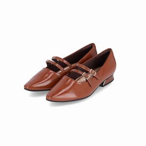 PICCADILLY MAXI - Sapato Silvia Salto Baixo Conhaque