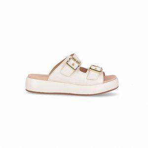 Tamanco Sol Anabela Médio Off White
