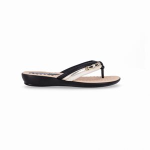 Chinelo Camila  Preto com Off White