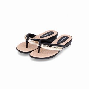 Chinelo Camila  Preto com Off White