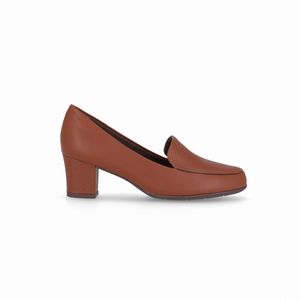 Loafer Laura Salto Médio Conhaque