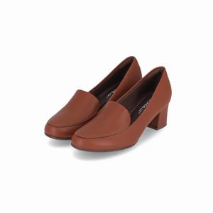Loafer Laura Salto Médio Conhaque