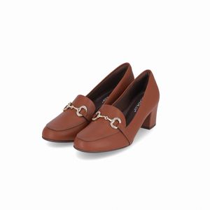 Loafer Laura Salto Médio Conhaque