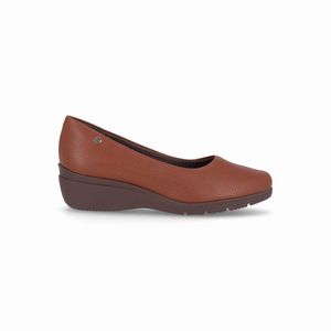 PICCADILLY MAXI - Sapato Beth Anabela Médio Conhaque