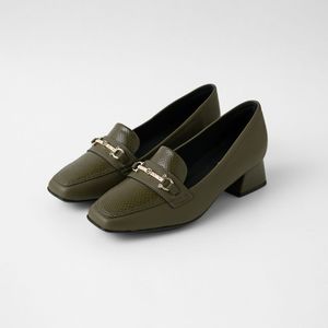 Loafer Tati Salto Médio  Militar