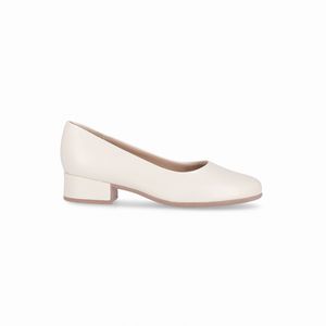 Scarpin Jaqueline Salto Baixo Off White