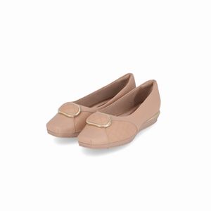 PICCADILLY MAXI - Sapato Fernanda Salto Baixo Nude Claro